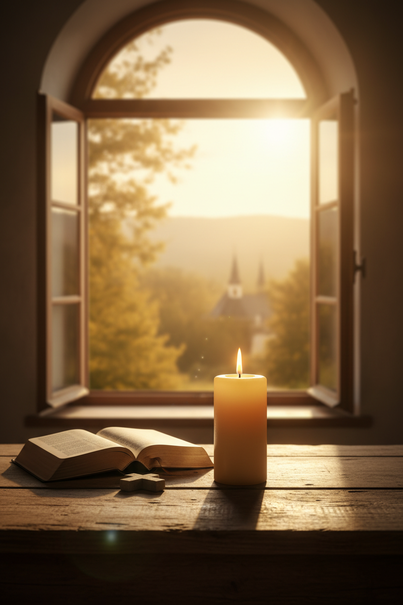 Candle and Bible